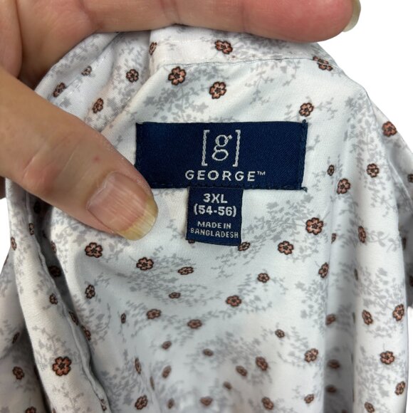 George floral print dress shirt, size 3X, lightweight, pocket, summer, office - Picture 4 of 6